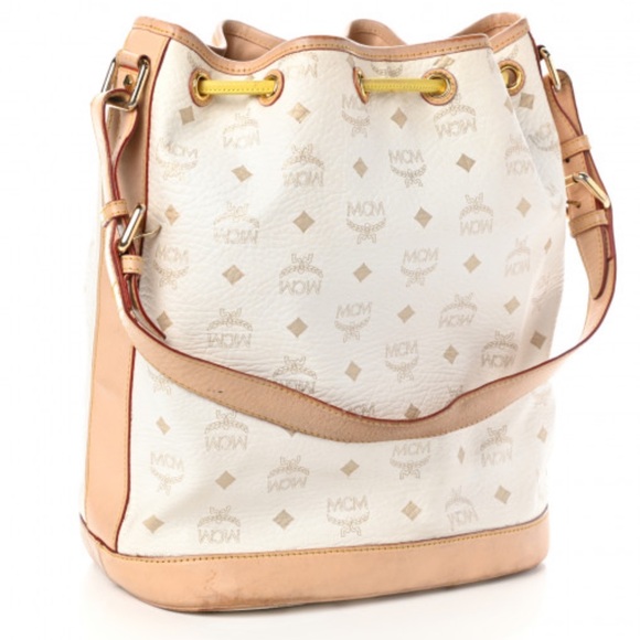 💎Authentic MCM Visetos stripe drawstring bucket bag💎 - Picture 4 of 17